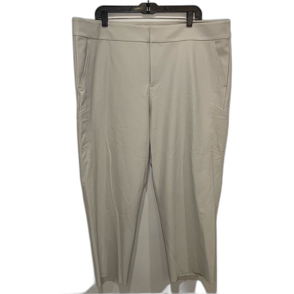 Athleta Stellar Straight Crop Athletic Trouser Pant Taupe Size 22